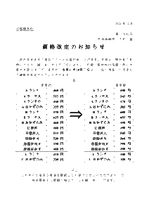 価格改定について